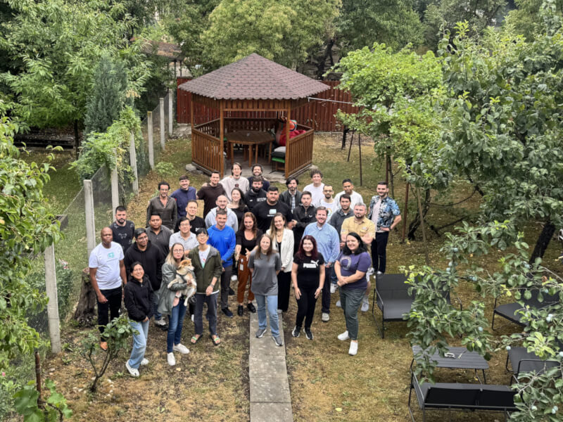 Group photo of the Rafiki team at the July 2025 work week.