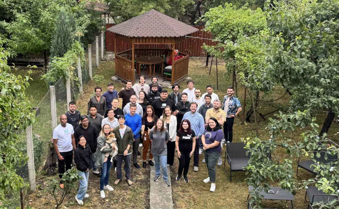 Group photo of the Rafiki team at the July 2025 work week.